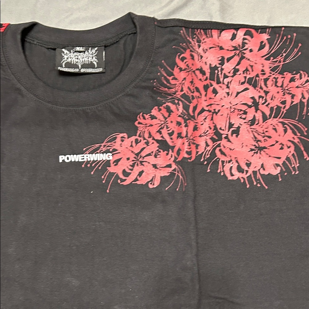 Powerwing Ghoul ShortSleeve Tee Black with Red and Gray Graphics Oversized - Picture 3 of 6